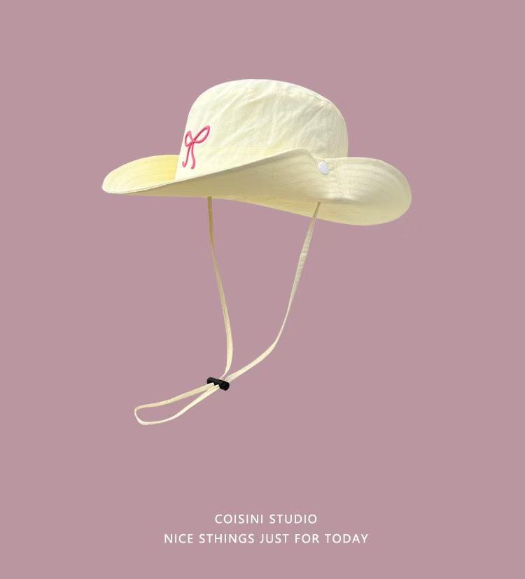 

Мятная летняя быстросохнущая ультратонкая хлопковая шляпа-панама с бантом - Защита от солнца для девочек Adjustable грязно-белый