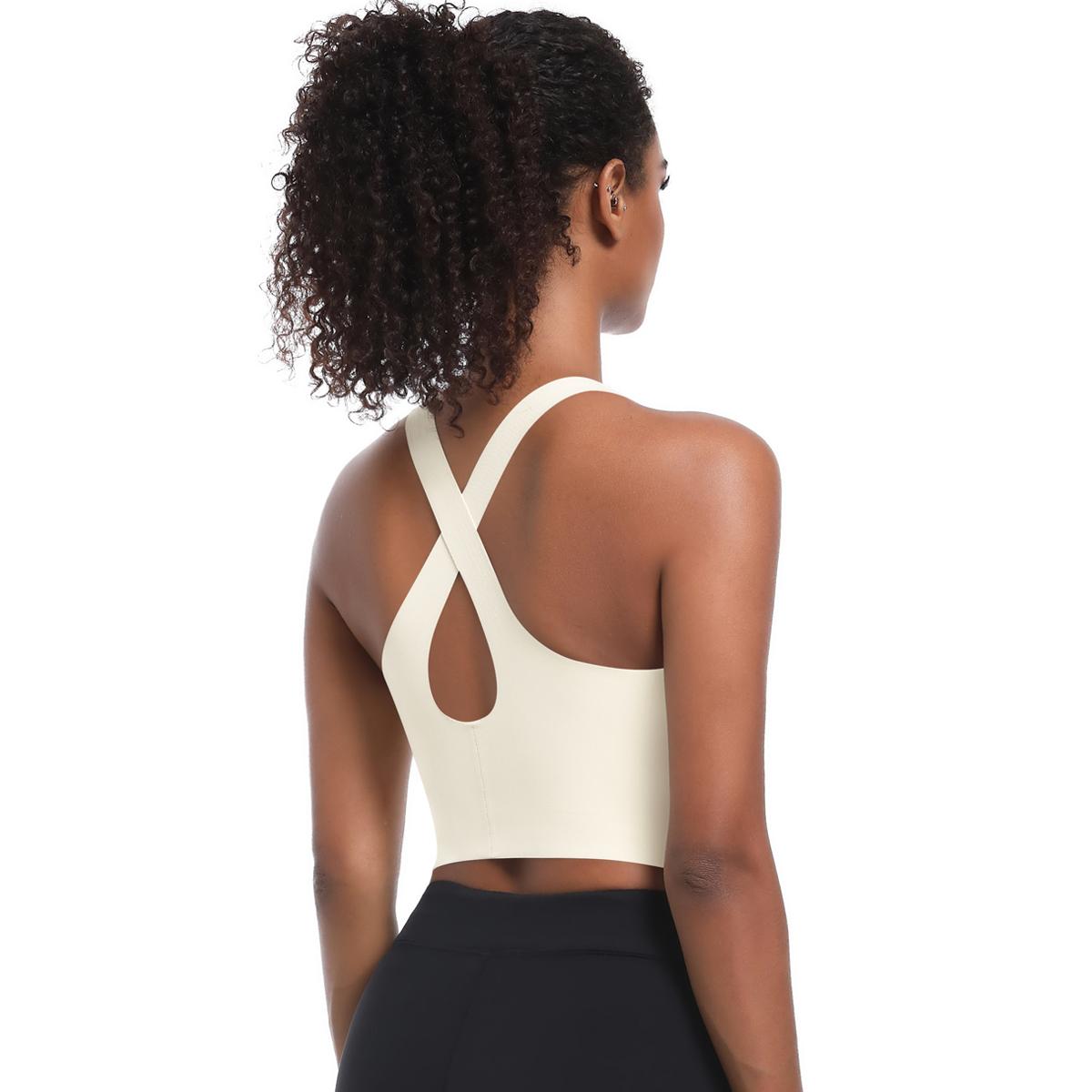 

Auroth Back Cross Yoga Bra женский дышащий спортивный топ для бега без рукавов жилет для фитнеса Push Up L