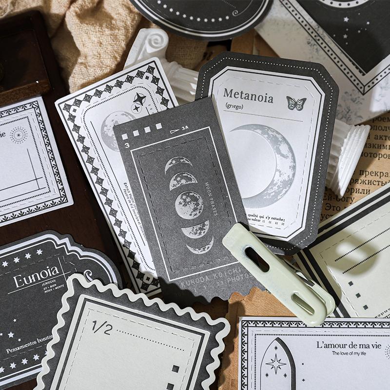 20 Sheets Vintage Label Handbook Memo Pad Junk Journal Deco Material Paper Scrapbooking Collage Diary Plant Aesthetic Decorative
