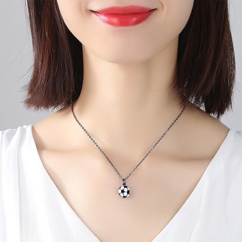 Women's World Cup 3D Gold Football Pendant Necklace