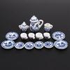 Good-2X 1/12Th Dining Ware China Tea Set House Miniatures Blue Flower