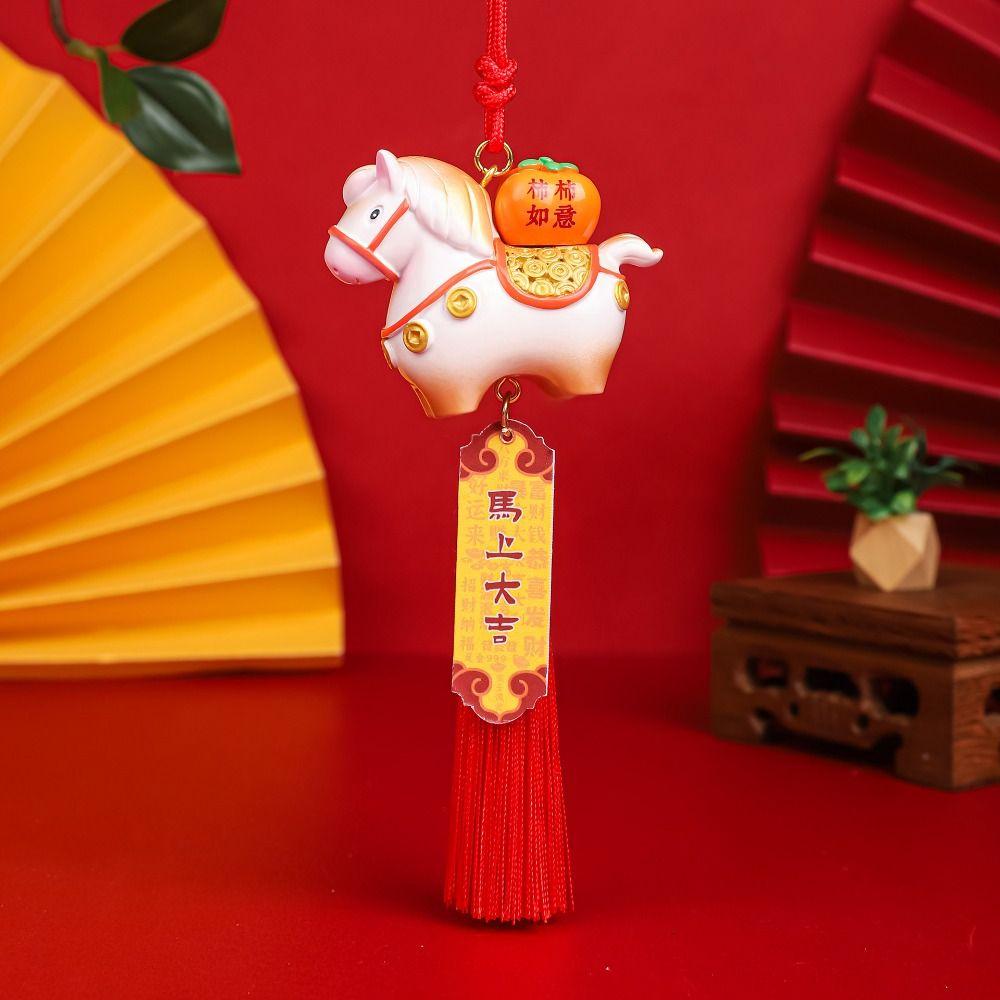 Tang Horse Spring Festival Car Hanging Pendant Zodiac Pony Figurine Car Ornament Festive Decor