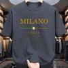 Mens Summer  Cotton Fashionable Casual Loose Plus Size MILANO ITALIA Pattern Printed Sports Round Neck Short Sleeved Tshirt