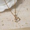 1 Piece Simple Artificial Crystal Bear Pendant Necklaces for Women Golden Stainless Steel Necklace Jewelry Daily Accessories