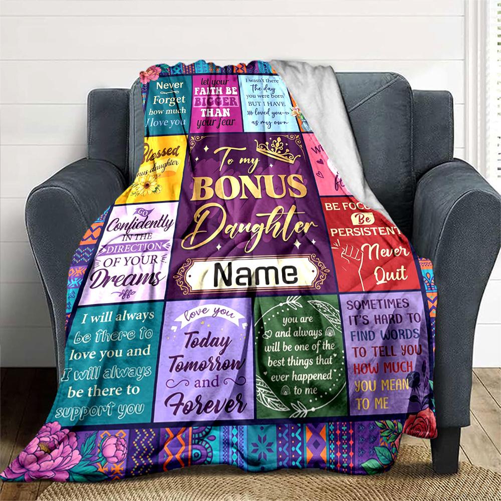 Faith Love And Daughter'S Strength Customize Your Name Blanket Soft Warm Cozy Versatile For Sofa Couch Office Bed Picnics Ideal For All Seasons