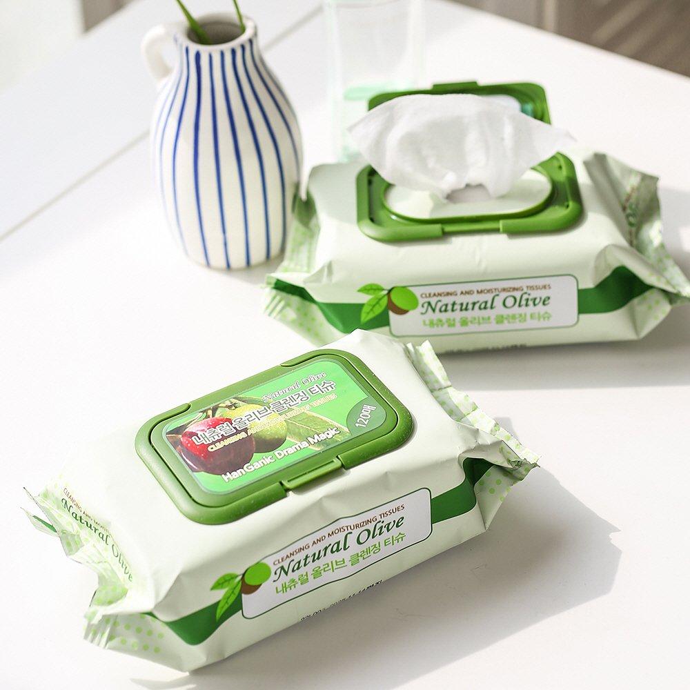 120 large capacity Drama Magic Natural Olive Cleansing Tissues