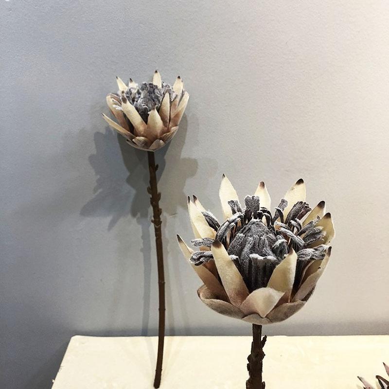 1Pc Simulation Single Dried King Protea Flower, for Wedding Home Decoration Holiday Decoration Valentine's Day Gift Birthday Gift