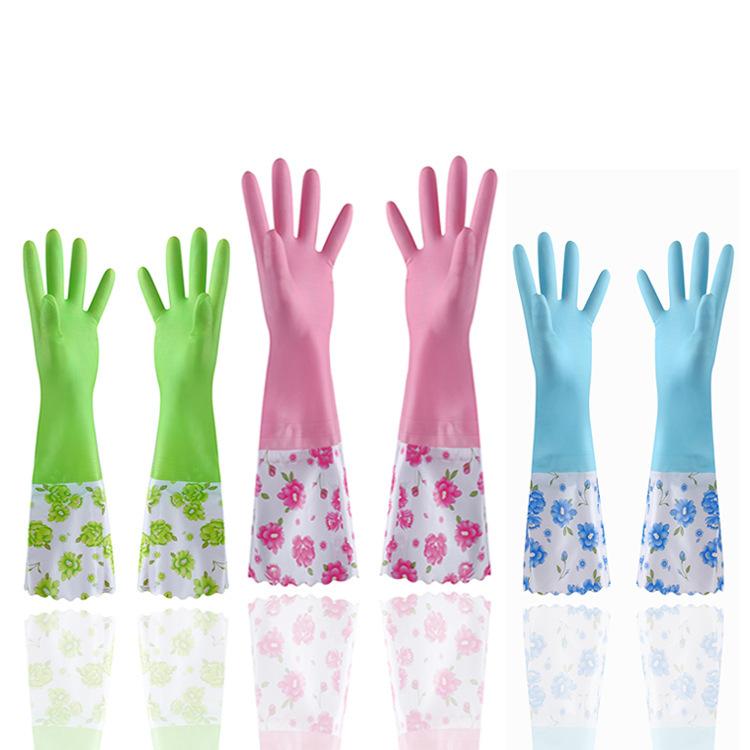 Winter Household Cleaning Warm Dishwashing Drawstring Fresh Open Mouth Laundry Gloves