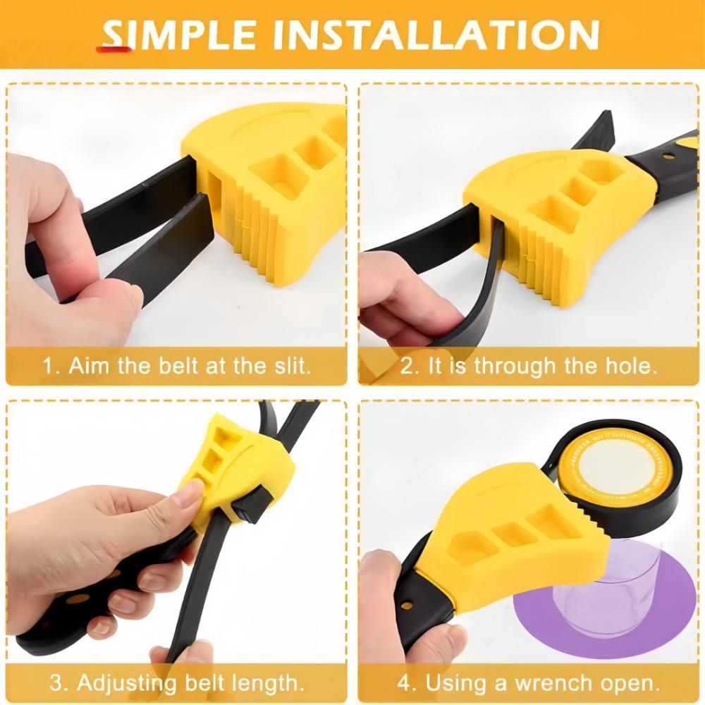 6/8-inch Belt Wrench Adjustable Rubber Bottle Opener Dual-purpose Wrench for Automotive Repair Filter Vehicle Disassembly Tool