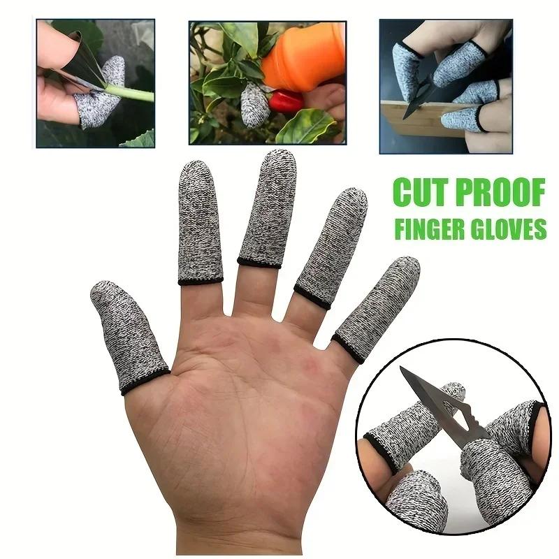 10Pcs 5-level Protection High Performance Anti Cutting Finger Gloves for Outdoor Work In Kitchen