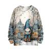 Women's Fashion Casual Long Sleeve Christmas Printed Round Neck Knitted Top