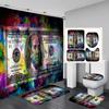 Money Shower Curtain Set Hundred Us Dollar Bills Cash Benjamin Franklin Profile Luxury Modern Bath Curtain Bath Rugs Toilet Mats