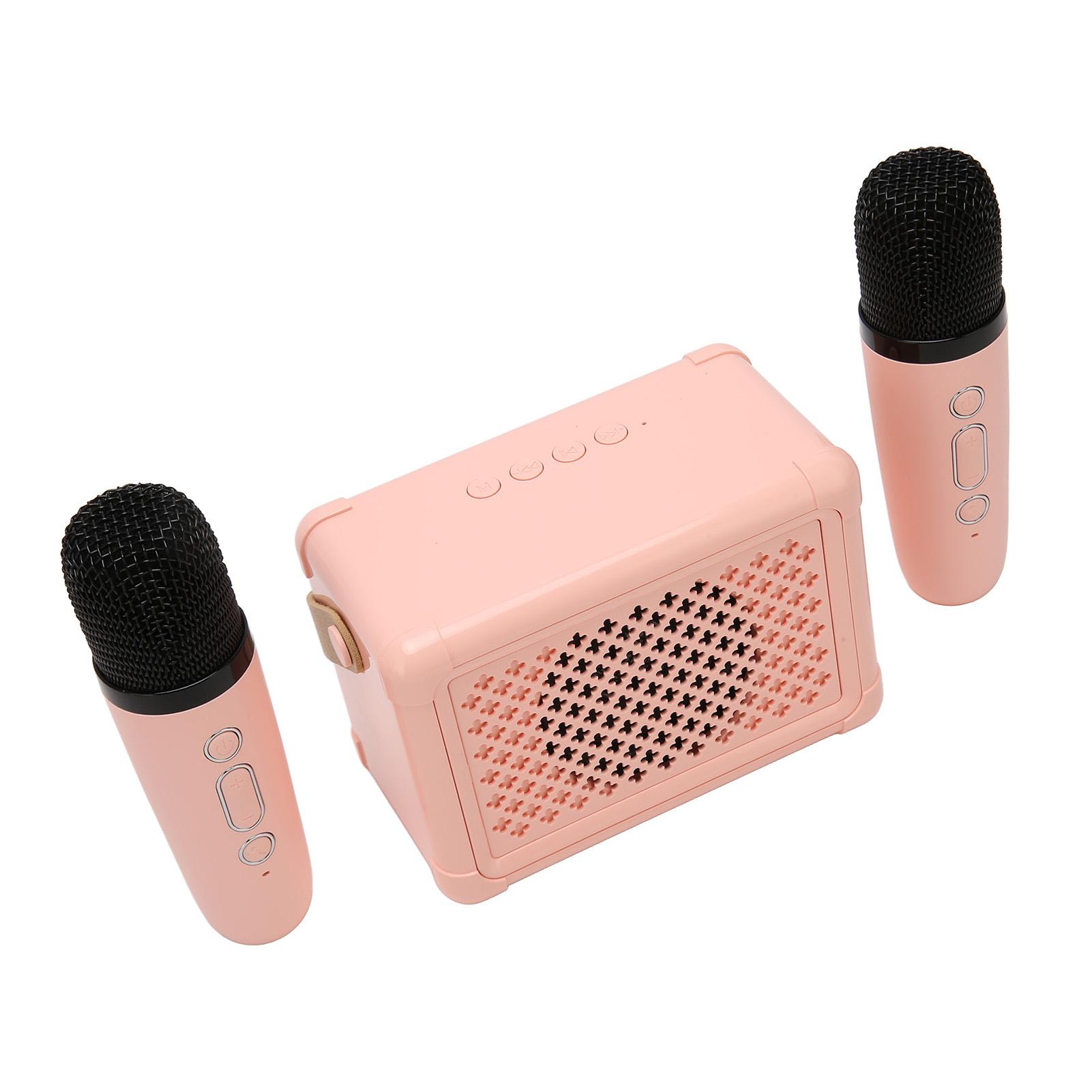 

Wireless Karaoke Speakers 5.0 Speaker with 2 Wireless Microphones Portable Karaoke Machine for Family Party