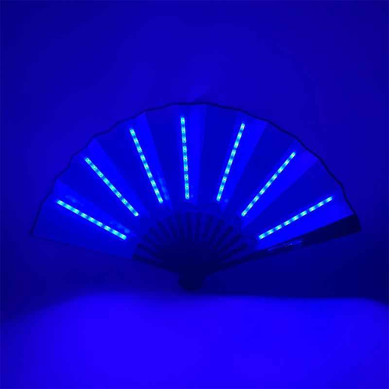 Rose Lace Edge LED Folding Fan - Wedding Gift & Dance Prop