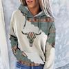 2026 Casual Ethnic Style Printed Hoodies For Autumn Winter Women Clothing Loose Hood Long Sleeve Pockets Streetwear Sweatshirts
