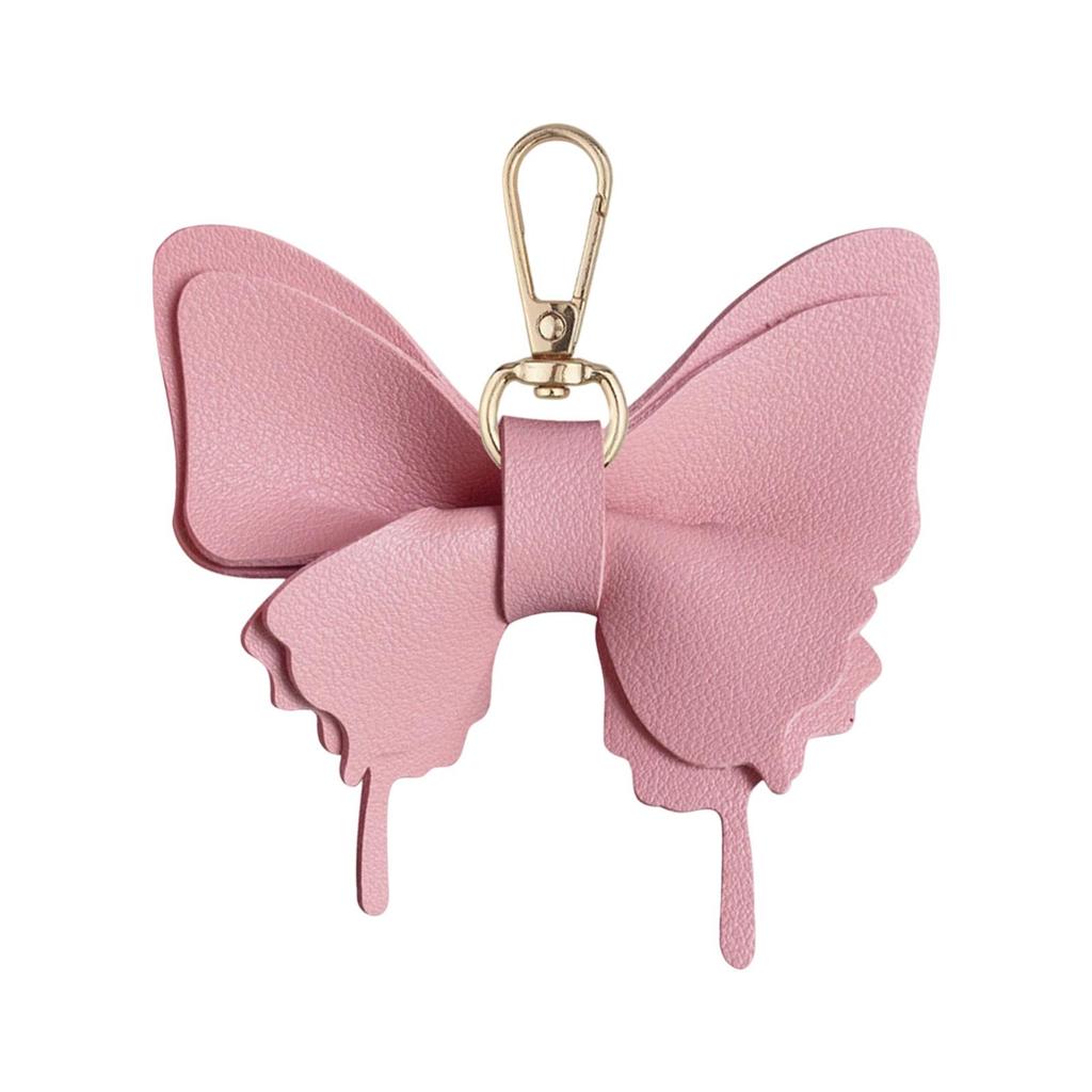 Elegant PU Leather Butterfly Bag Charm Keychain Accessory for Women Stylish Purse Decors Bags Pendant