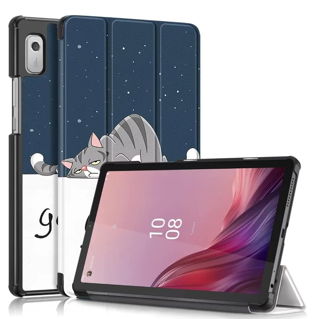 Новый чехол для планшета Lenovo Tab M9 2023 Case TB310FU TB310XC 9,0 дюйма из ПУ кожи, магнитный, складной, подставка, Funda Coque Tab M9 2023 9inch aero синий