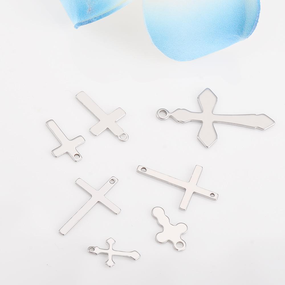 20pcs/lot Stainless Steel Cross Charms Pendants For Jewelry Making Christian Cross Jewelry Making Charms Connector Accessories