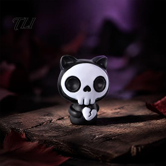 Spooky Ornaments for Indoor Plants Halloween Miniature Ornament, Skeleton Tombstone Miniature, Cute Mini Grim Reaper Bat Decor Haunted House Displays