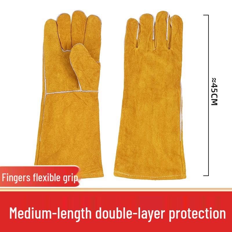 Tear-Resistant Cowhide Anti-Scratch and Bite Gloves for Pet Handling and Grooming
