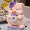 Fruit Tea Milk Hat Bow Pig Plush Toy Animal Stuffed Doll Decoration Kids Gift