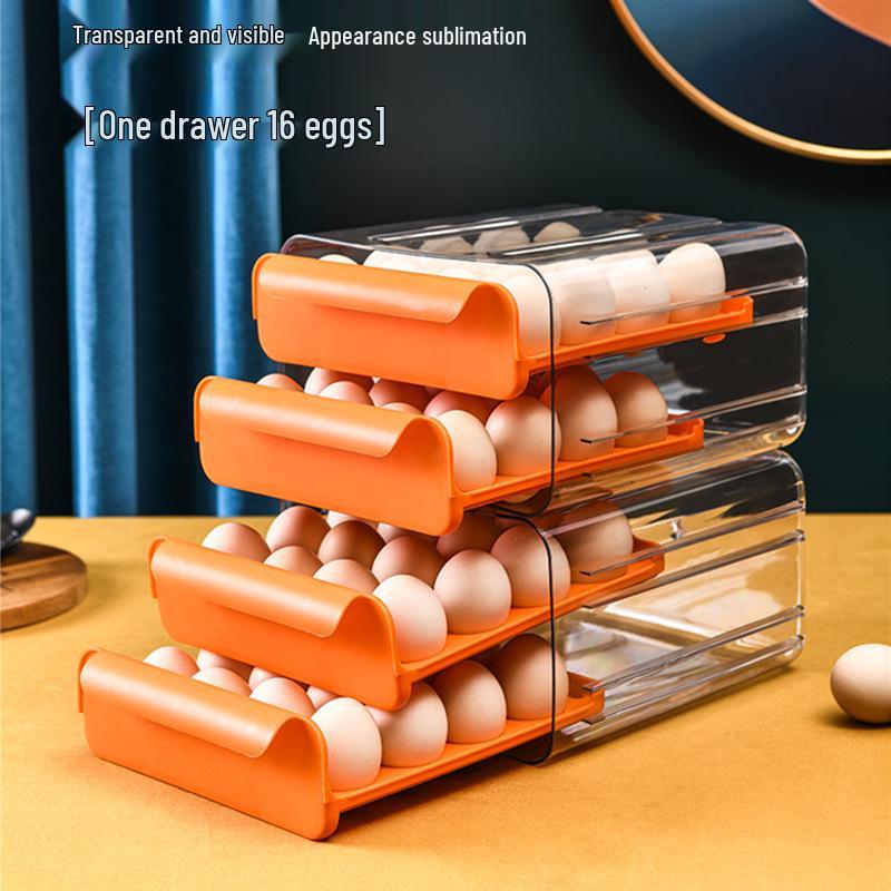 Double-Layer 32-Grid Transparent Egg Storage Box