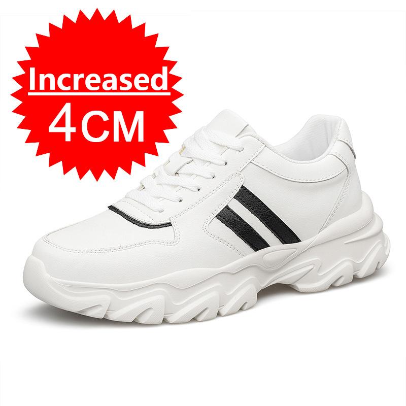 Elevator Shoes for Man Height Increase 8/10CM Luxury Sneaker Leather Men Hidden Heels Height Casual Leather Shoes Big Size 36-46