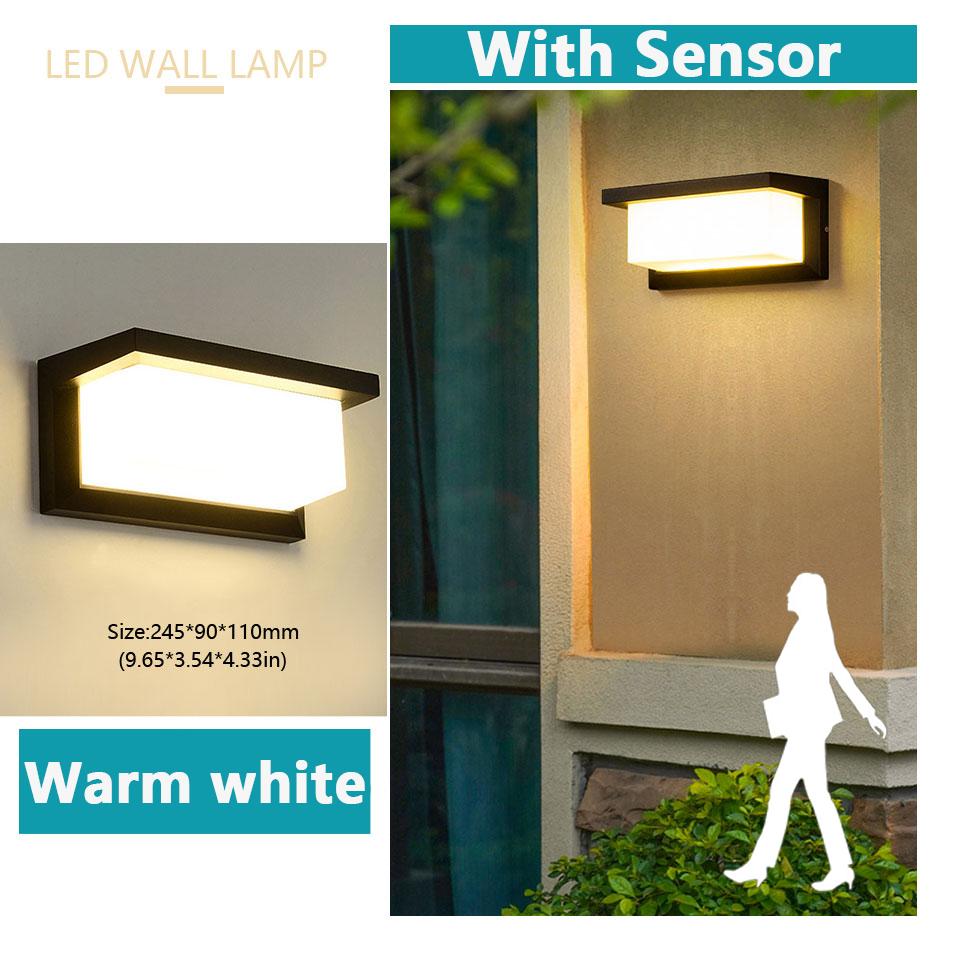 

Светодиодные настенные светильники с датчиком движения AC85-265V 16W/30W ABS водонепроницаемые для внутреннего садового украшения наружных настенных светильников для крыльца 30W