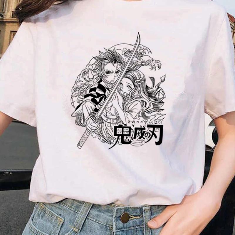Short Sleeved Round Neck Y2k Tshirt Men Clothing New in Top Tees Mens T-Shirt Anime Pattern Japanese Demon Slayer Cartoon 70303