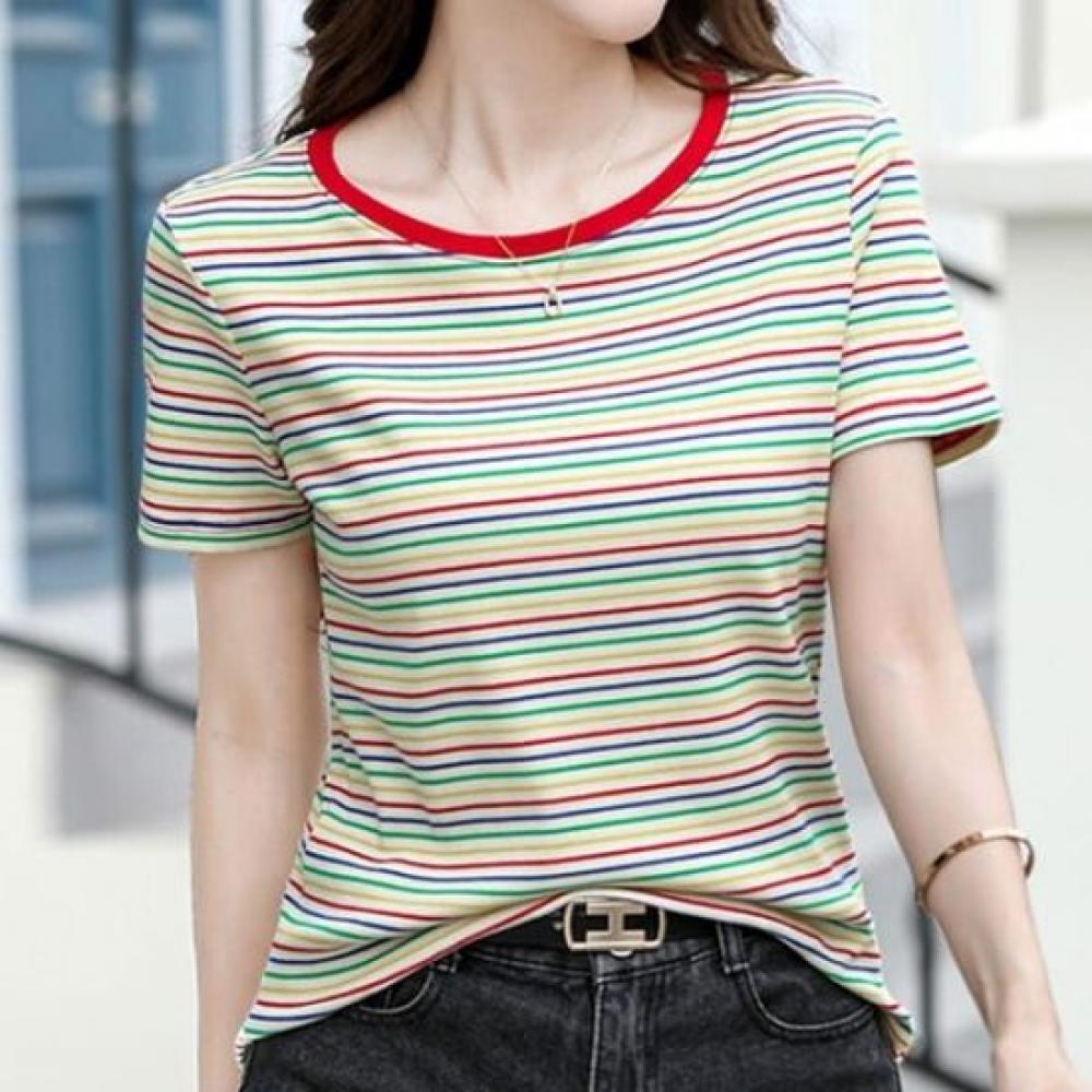 Navava Men Casual STriped Round Neck ShorT Sleeve T shirT nT2305