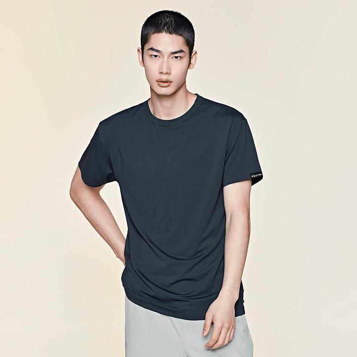 Xexymix Men S Ice Feather Muscle Fit Short Sleeve Soft Navy Liv Soft Navy/L