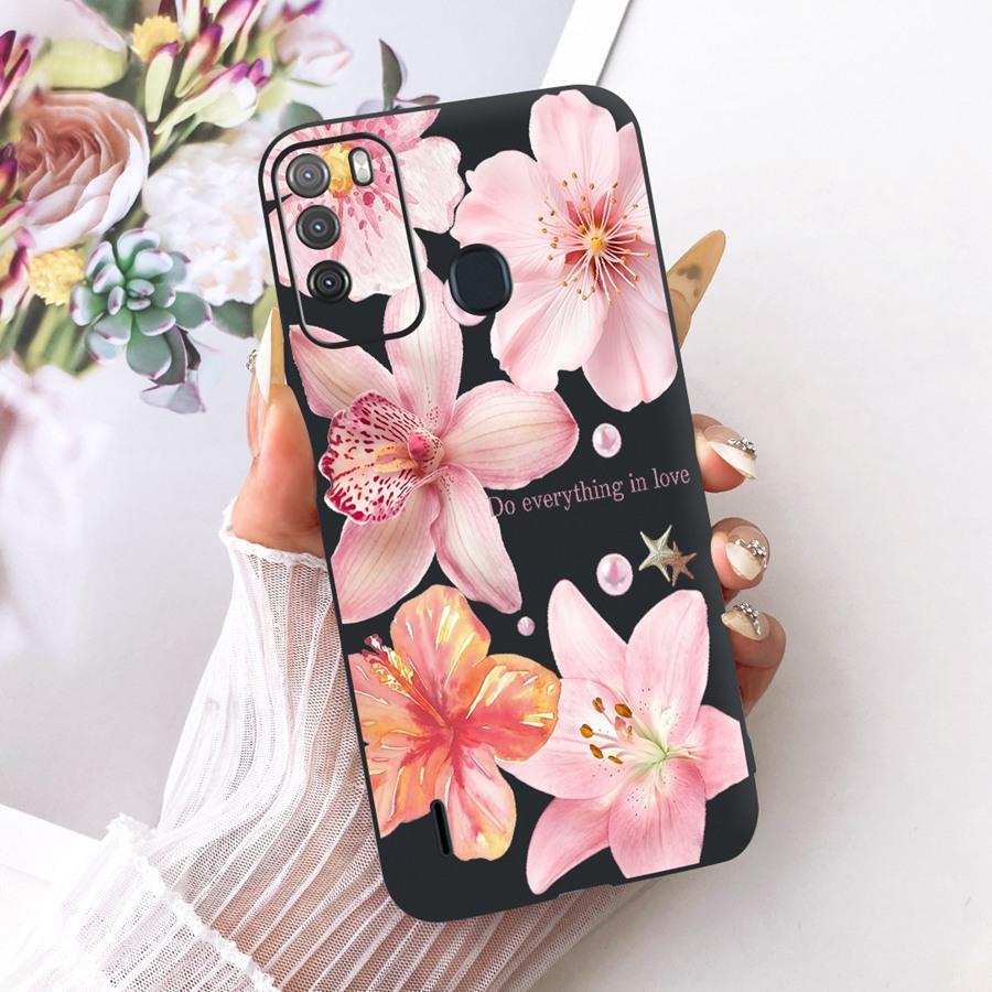 Case for Itel Vision 1 Pro Matte Soft Silicone Black butterfly  Shockproof Phone Bags For ItelS16 S 16 Vision1pro  Back Covers
