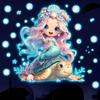 Decorative Stickers for The Bedroom, Living Room and Children's Room of The Little Girl On The Back of The Luminous Turtle.