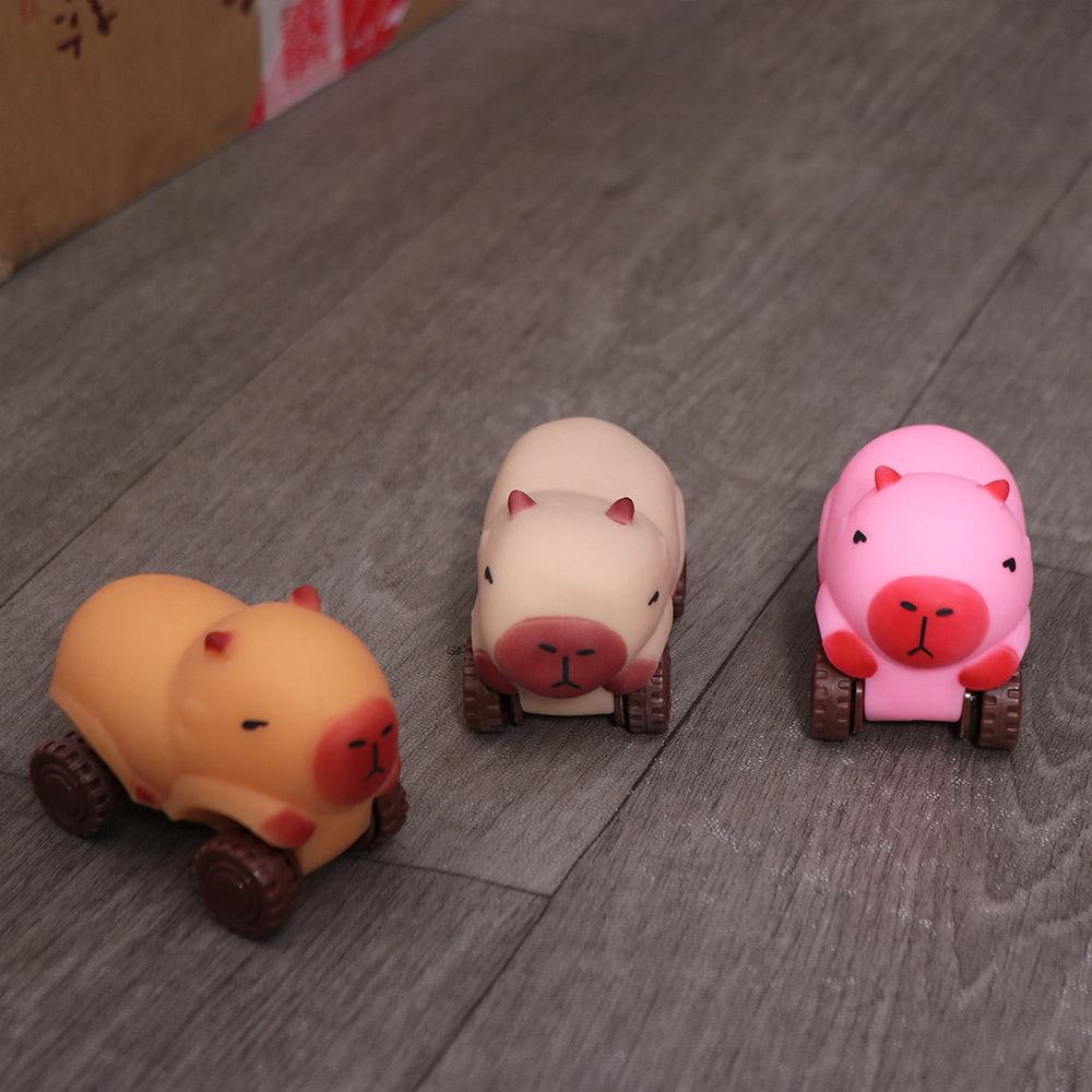 With Wheel Capybara Fidget Toy High Elasticity Cute Pinch Toy Capybara Squeeze Toy  Practical Jokes