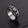 Men's Stainless Steel Six Word Mantra Rotatable Ring Vintage Jewelry