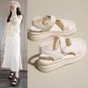 Summer 2025 Footwear Sandals for Women Beach Roman Style Outdoor Beige Platform Ladies Shoes  New Breathable Fashion