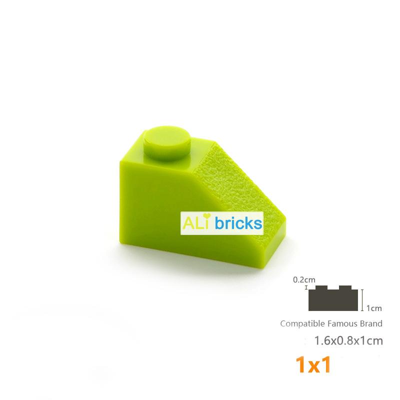 50 Pcs Bulk Blocks Building Bricks Bevel 1X1 Educational Assemblage Construction Toys for Children Size Compatible With Brand