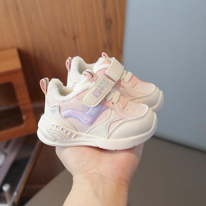 

Infant Soft Sole Shoes For Neutral Gender Kids Thickened Non Slip Outdoor Sneakers For Autumn Winter 16 розовый