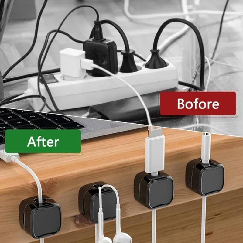 10pcs Car Dashboard Magnetic Cable Clips Anti-slip Wire Management Holder Multi-Purpose Auto Interior Organizer Car Accessories