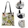 Abstract Print Casual Shoulder Bag Women Canvas Shopping Reusable Tote Bag 2022 Harajuku Travel School Book  Beach Handbag CLE