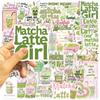 50 Stück Scrapbooking Handy Gepäck Skateboard Wasserdichte Aufkleber Niedliche Matcha Aufkleber Matcha Girly DIY Aufkleber