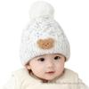 Cozy Autumn/Winter Knit Beanie for Boys and Girls – Cute Pom-Pom Bear Design