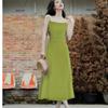 Summer French Avocado Green Suspender Dress Super Fairy Seaside Vacation Beach Long Skirt Chic and Beautiful