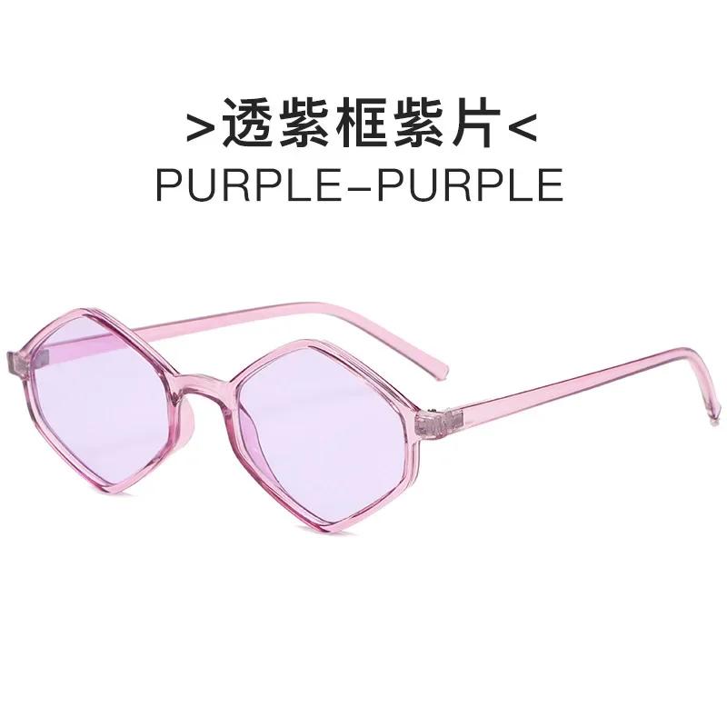 Sunglasses For Women Rhombus Clear Blue Sun Glasses Irregular Vintage Small Frame Goggle Uv400 Ladies