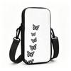 Minimalist White Butterfly Aesthetic Print Crossbody Phone Bag, Lightweight Cell Phone Sling Pouch, Christmas Gift Small Shoulder Purse for Women Trav