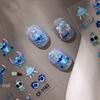 Cyansea Blue Starry Baby Stitch Nail Art Stickers - Cute Embossed Cartoon DIY Decor
