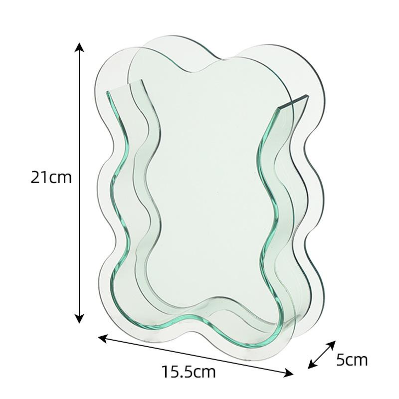 Modern Vase Transparent Colorful Creative Geometric Vase for Flowers Centerpiece Small Fish Tank Home Office Table Decor