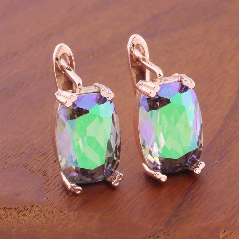 

Прямоугольные серьги из розового золота в европейско-американском ретро-стиле 10*14mm rectangular rounded rose gold ear buckles