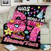 1PC Custom Name Happy 67th Birthday! Flannel Blanket Versatile,all-season Throw Suitable for the Living Room,bedroom,camping,travel,and Gift