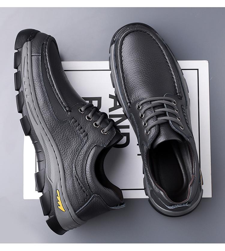 Fashion Men's Casual Cow Leather Outdoor Hiking Shoes Spring Autumn New Designer Platform Shoes Male Lace Fashion Loafers for Men